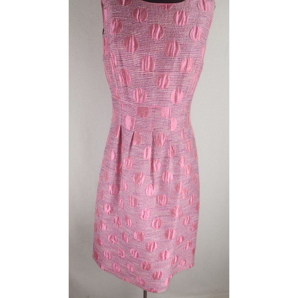 Per Se Dress Womens 8 Pink Polkadot  Preppy Retroglam, Modern Royalty, Tweed - Picture 3 of 10